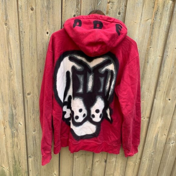 Supreme Bone Zip Up Sweatshirt Cardinal Red XL - Picture 1 of 13
